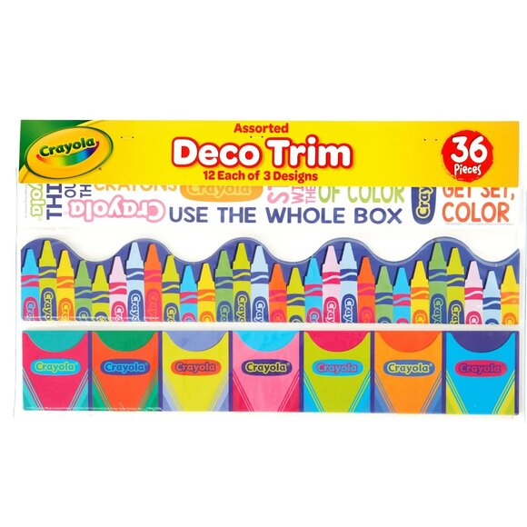 Authentic Crayola 36pc Decorative Trim Papers, NEW IN PACKAGE - Picture 1 of 7
